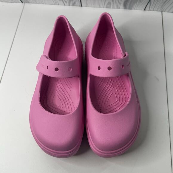 HTF Womens CROCS STOMP MARY JANE SANDAL Size Men’s 7/Womens 9 Pink NEW no tags - Picture 1 of 6
